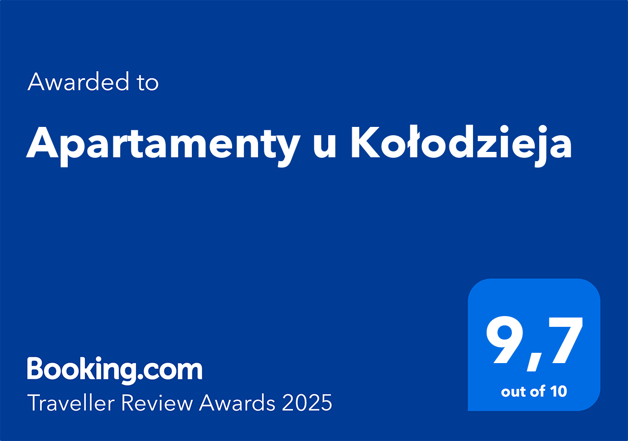 Booking.com Traveller Review Awards 2025 — ocena 9,7 na 10